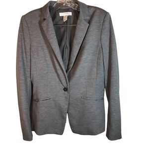 H&M women’s gray blazer jacket size 8 one button closure